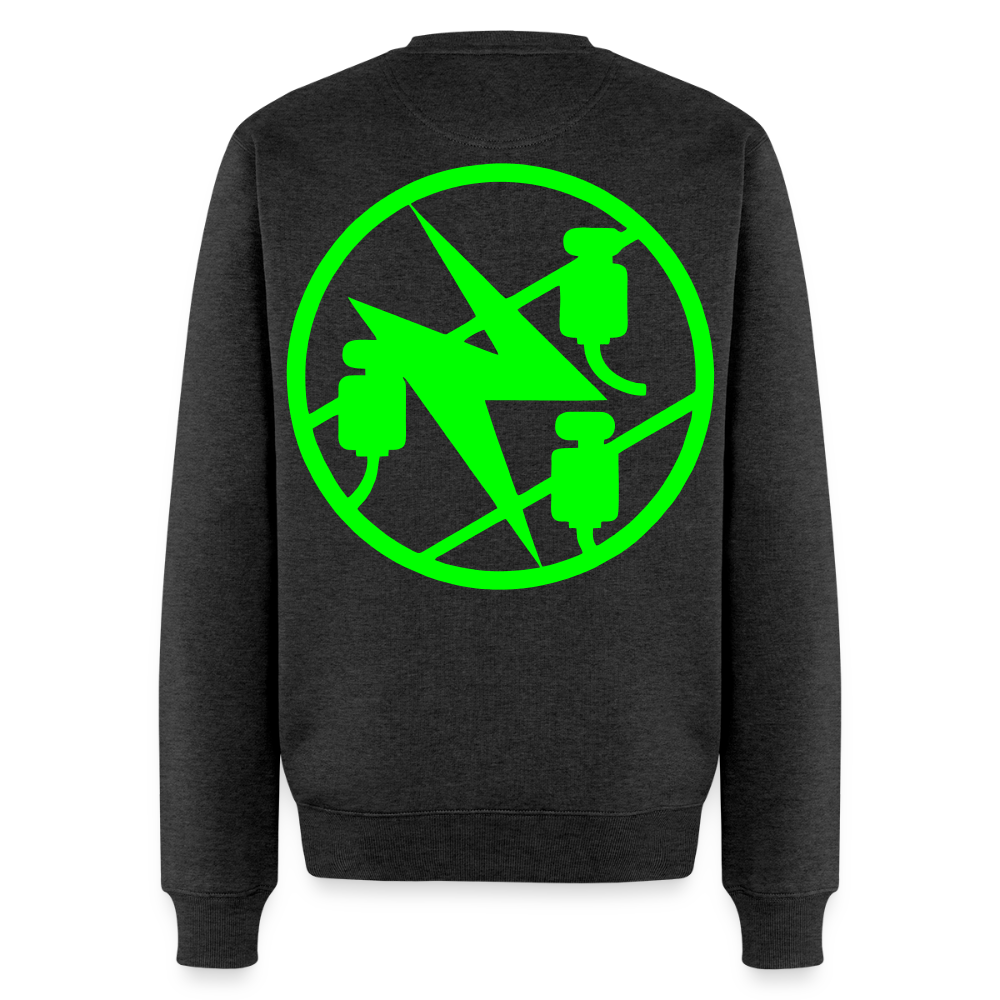 Unisex Premium Pullover "Elektriker" neongrün Anthrazit meliert Männer Premium Pullover