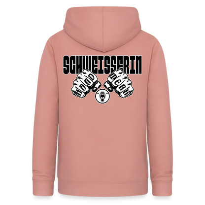 Frauen Hoodie "Schweisserin" (beidseitig beruckt) Altrosa Frauen Hoodie