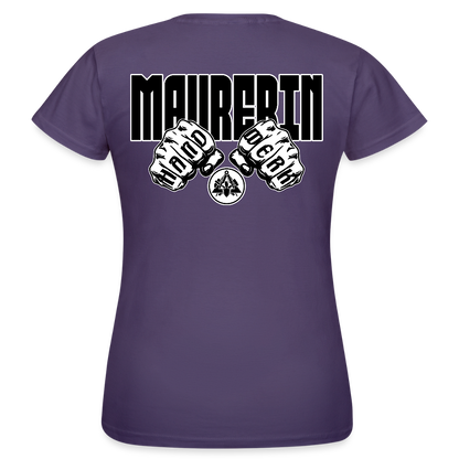 Frauen T-Shirt "Maurerin" (beidseitig bedruckt) Dunkellila Frauen T-Shirt