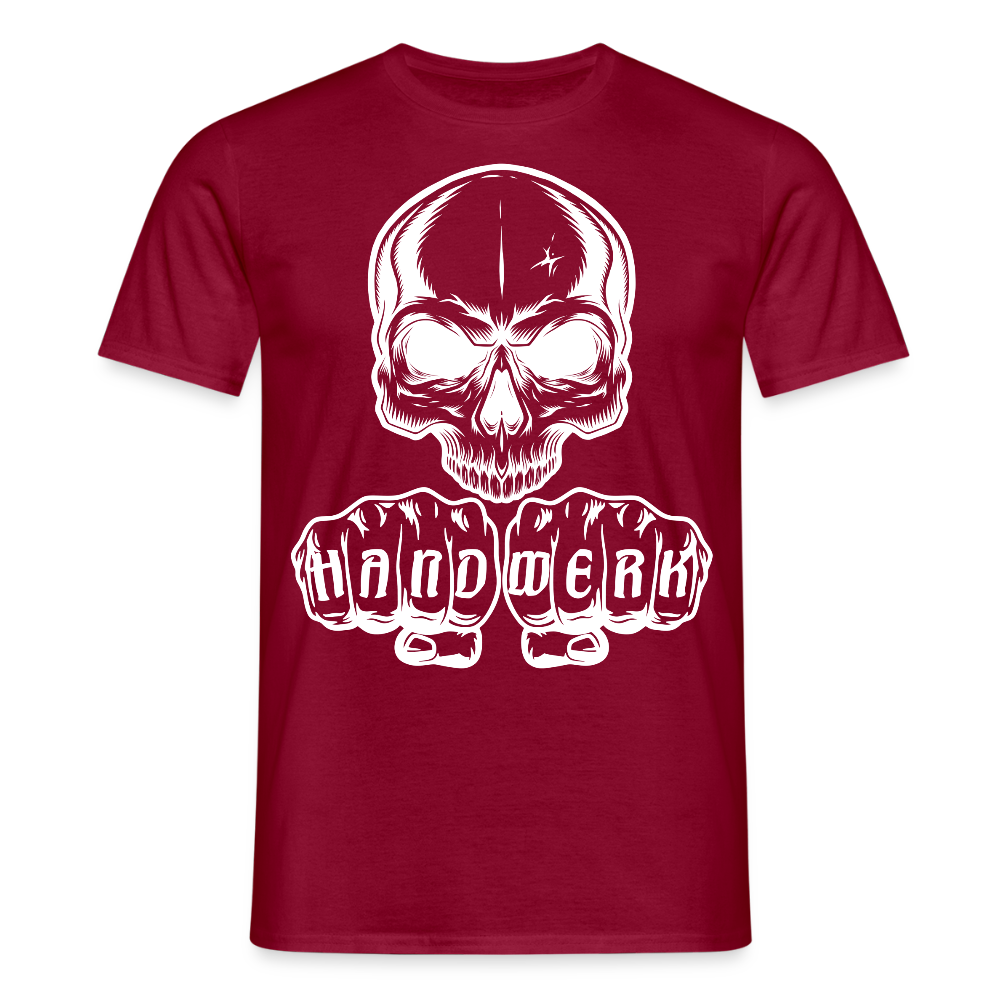 Unisex T-Shirt "Skull-Handwerk" Ziegelrot Männer T-Shirt