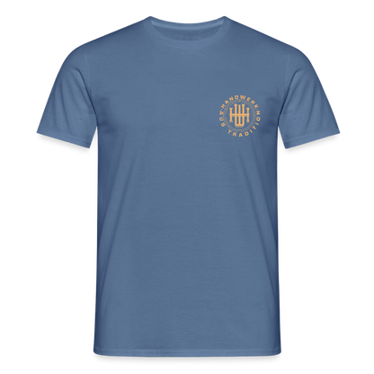 Unisex T-Shirt "Handwerk" (beidseitig bedruckt) Taubenblau Männer T-Shirt