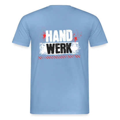 Unisex Handwerk T-Shirt von Spreadconnect, vorne schlicht, hinten bedruckt mit Handwerksmotiven, bequemes Männer T-Shirt