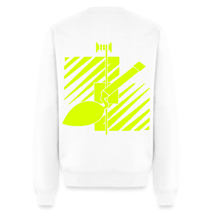 Unisex Premium Pullover "Fliesenleger" neongelb Weiß Männer Premium Pullover