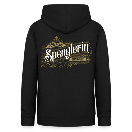 Frauen Hoodie "Spenglerin" Nostalgie Handwerk Schwarz Frauen Hoodie