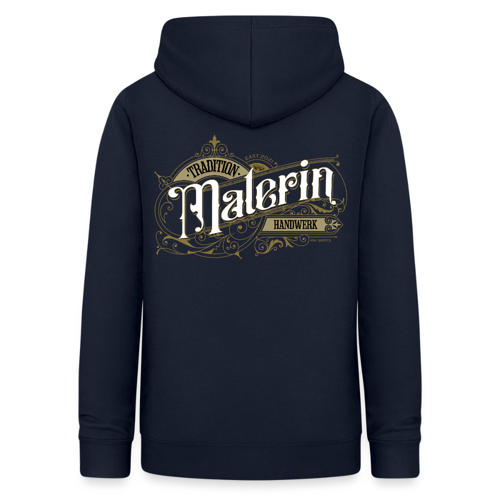 Frauen Hoodie "Malerin" Nostalgie Handwerk Navy Frauen Hoodie