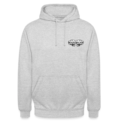 Unisex Hoodie "Heizungsbauer" (beidseitig bedruckt) - Hellgrau meliert