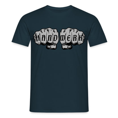 Unisex T-Shirt "Power-Handwerk" Navy Männer T-Shirt