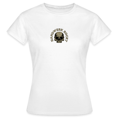 Frauen T-Shirt "Handwerk-Rockt" (beidseitig bedruckt) - Weiß