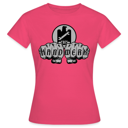 Frauen T-Shirt "KFZ-Mechaniker" von Spreadconnect mit Druck, bequemes Design, kurze Ärmel, in Schwarz und Weiß gehalten