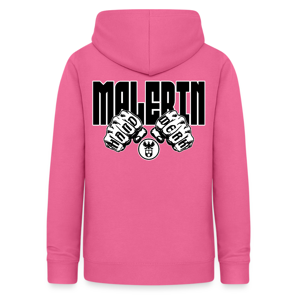 Frauen Hoodie "Malerin" (beidseitig beruckt) Pink Frauen Hoodie