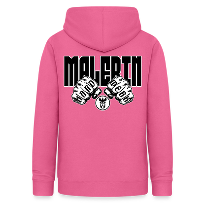 Frauen Hoodie "Malerin" (beidseitig beruckt) Pink Frauen Hoodie