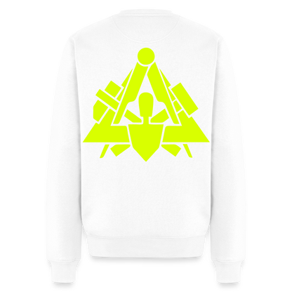 Unisex Premium Pullover "Maurer" neongelb Weiß Männer Premium Pullover