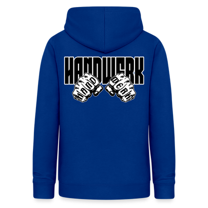 Frauen Hoodie "Handwerk" (beidseitig beruckt) Royalblau Frauen Hoodie