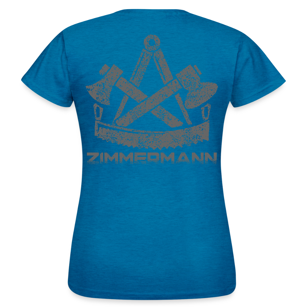 Frauen T-Shirt "Zimmermann" Antikblaues Saphir meliert Frauen T-Shirt