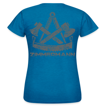 Frauen T-Shirt "Zimmermann" Antikblaues Saphir meliert Frauen T-Shirt