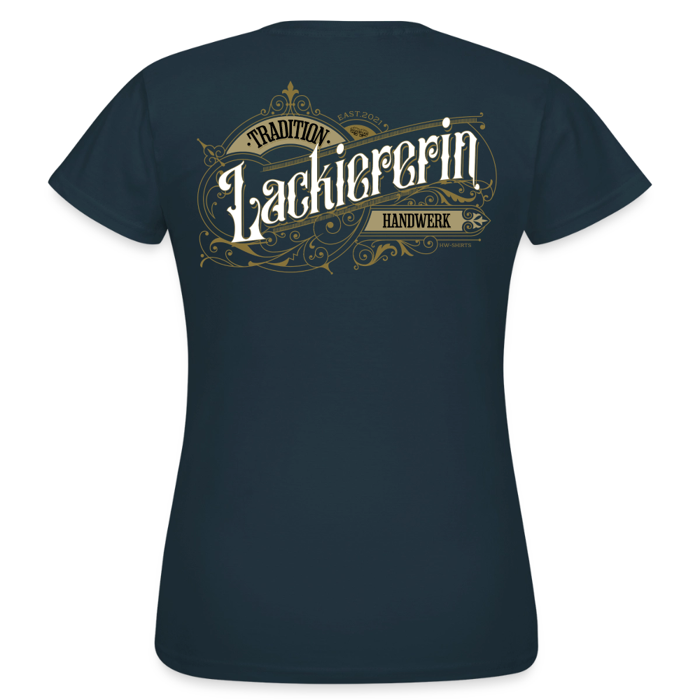Weibliches T-Shirt "Lackiererin" von Spreadconnect mit nostalgischem Druck, kurzärmlig und bequem für Damen.