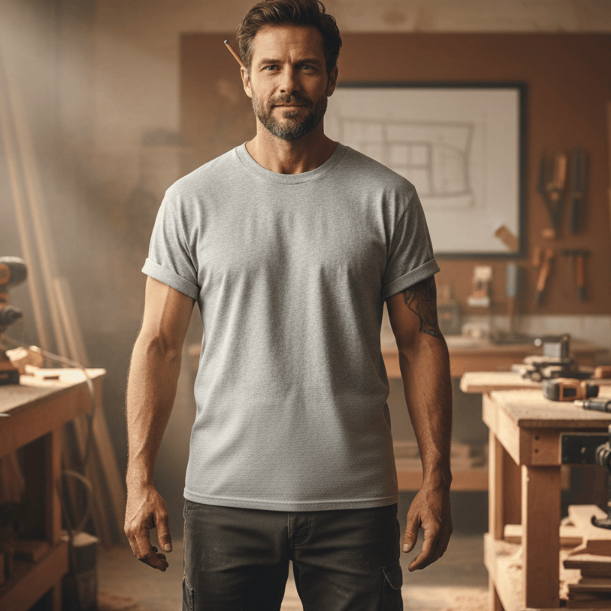 Premium T-Shirt HW-200 | Robust & Vielseitig | Für stolze Handwerker (S-3XL) Blanko Männer Gildan Ultra T-Shirt