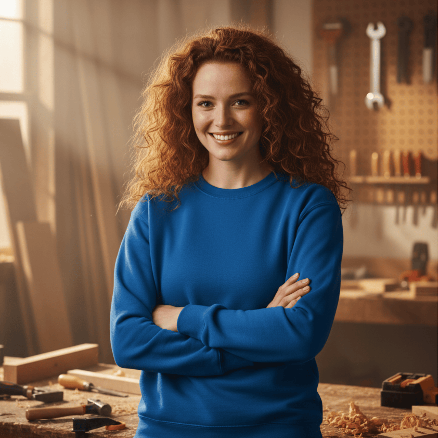 Premium Sweatshirt HW-265 | Für stolze Handwerker | (S-3XL) | Blanko Royalblau Sweatshirt