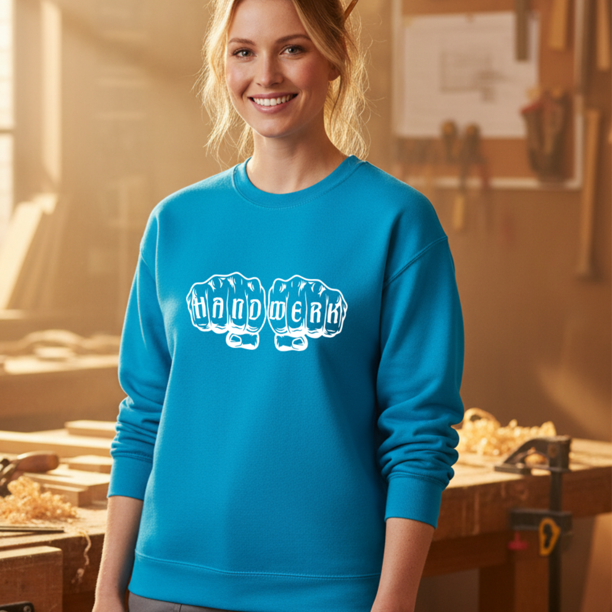 Premium Sweatshirt HW-265 | Für stolze Handwerker | (S-3XL) Saphirblau Sweatshirt