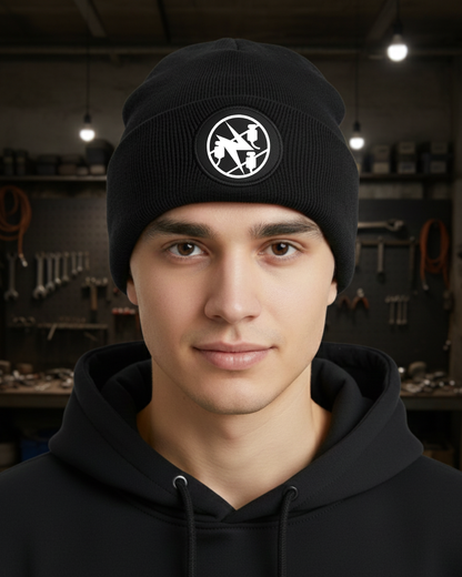 Wintermütze mit Zunftzeichen (runder Patch) Elektriker