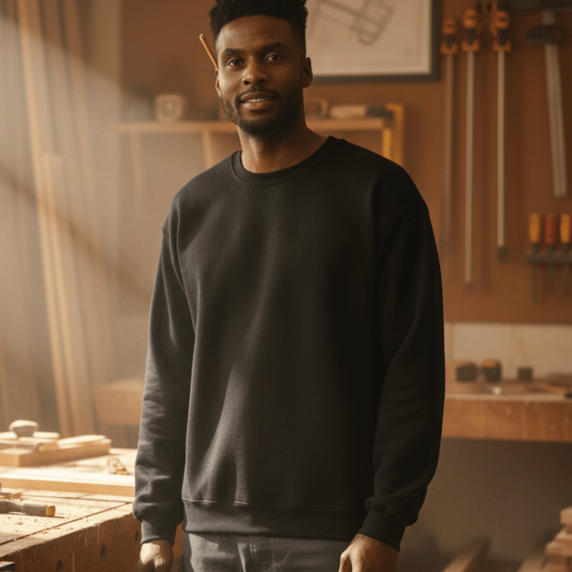 Premium Sweatshirt HW-265 | Für stolze Handwerker | (S-3XL) | Blanko Schwarz Sweatshirt