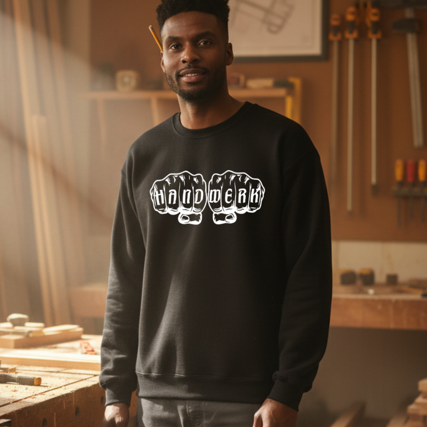 Premium Sweatshirt HW-265 | Für stolze Handwerker | (S-3XL) Schwarz Sweatshirt