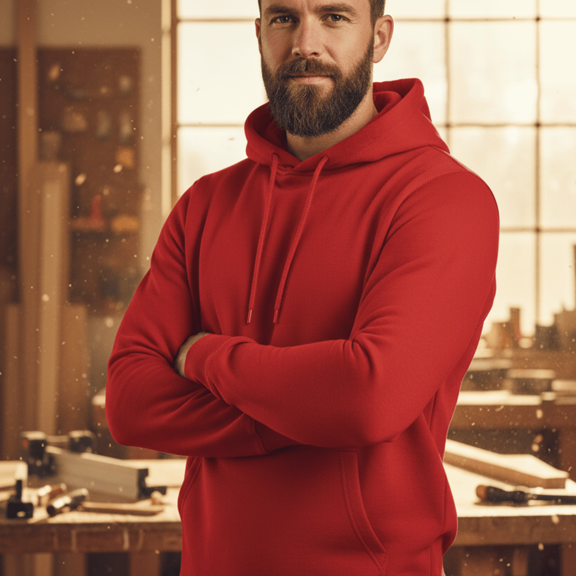 Premium Hoodie HW-300| Für stolze Handwerker | (S-4XL) | Blanko Rot Sweatshirt