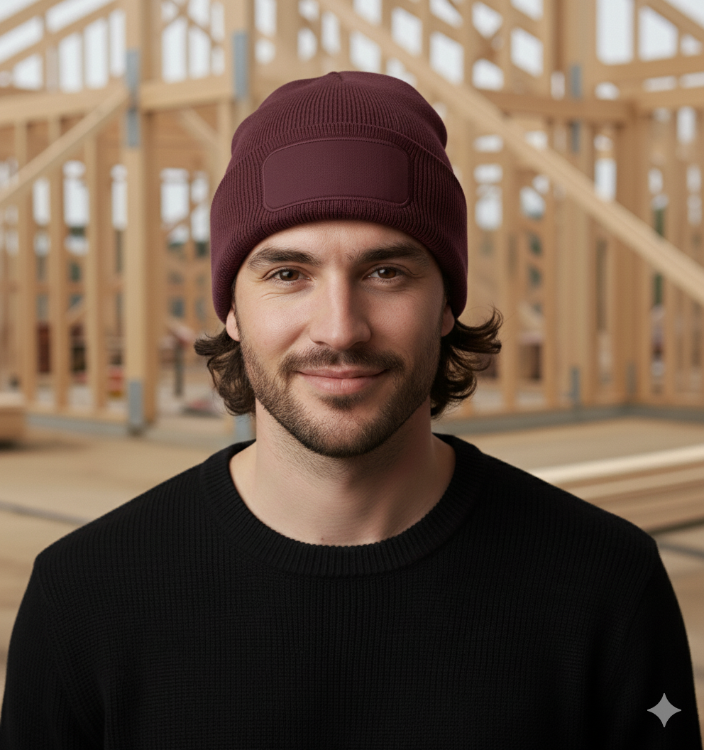 Wintermütze (bedruckt mit Logo) weinrot