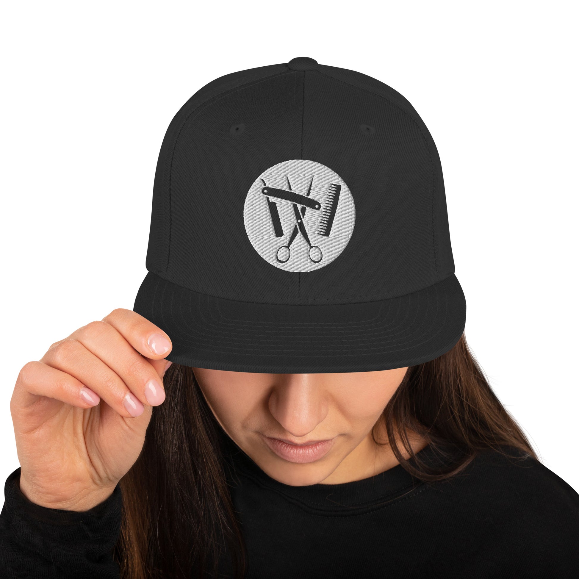 Snapback-Cap "Friseur" bestickt Schwarz