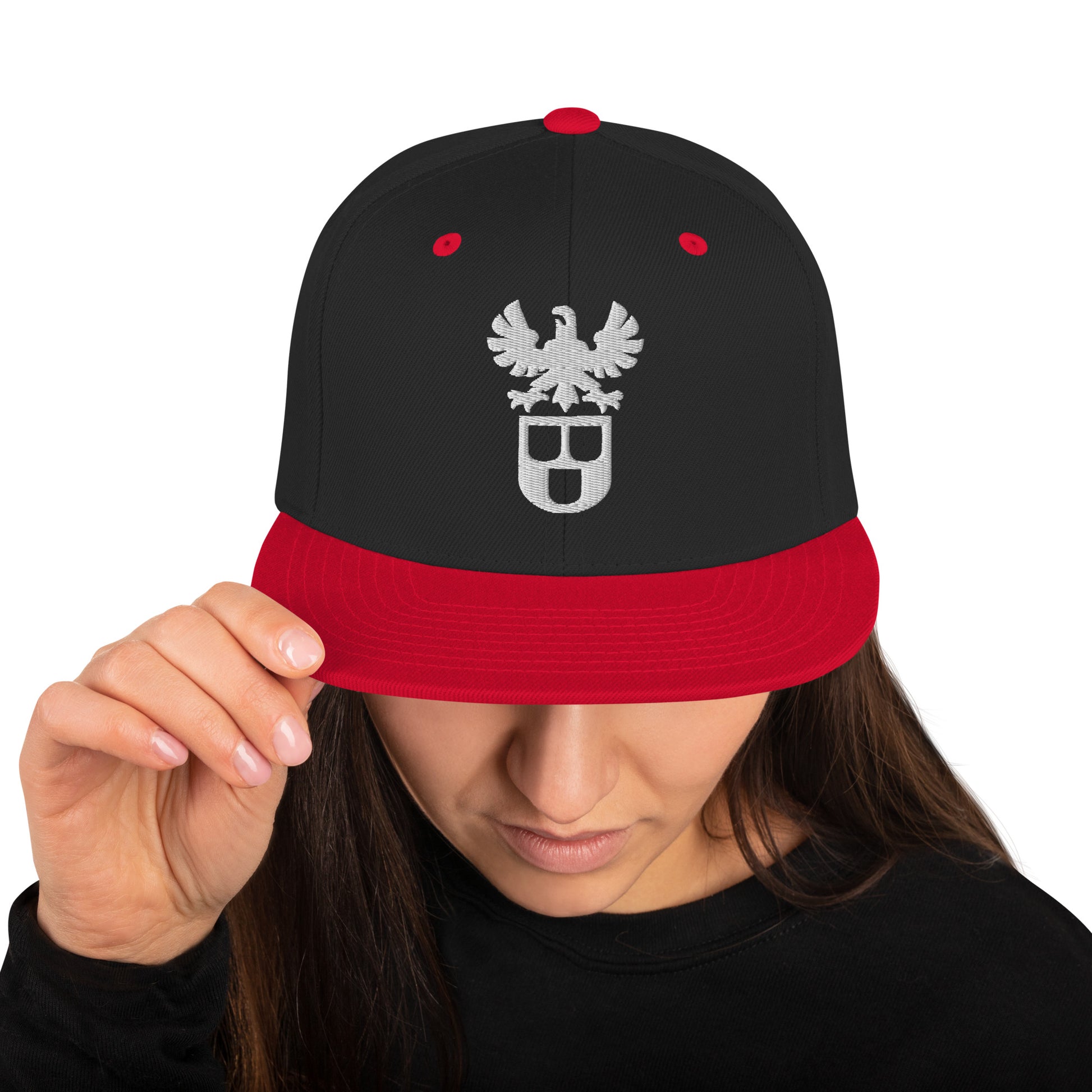 Snapback-Cap "Maler/Lackierer" bestickt Schwarz Rot