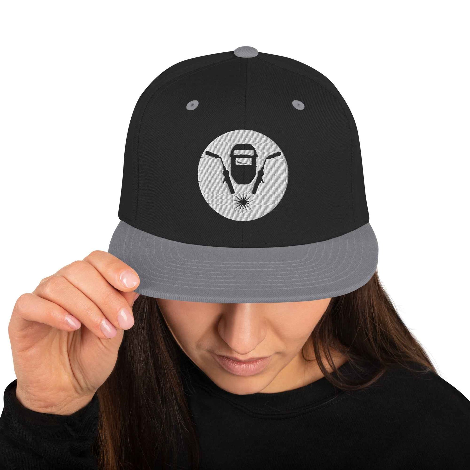 Snapback-Cap "Schweisser" bestickt Schwarz Silber