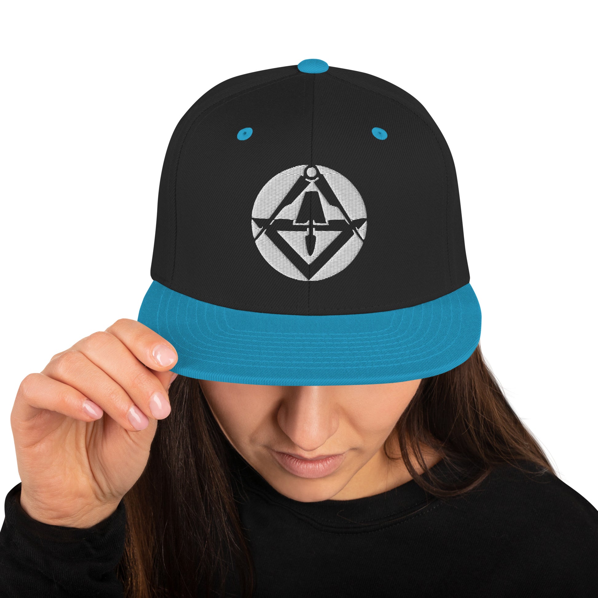 Snapback-Cap "Stuckateur" bestickt Schwarz Blaugrün