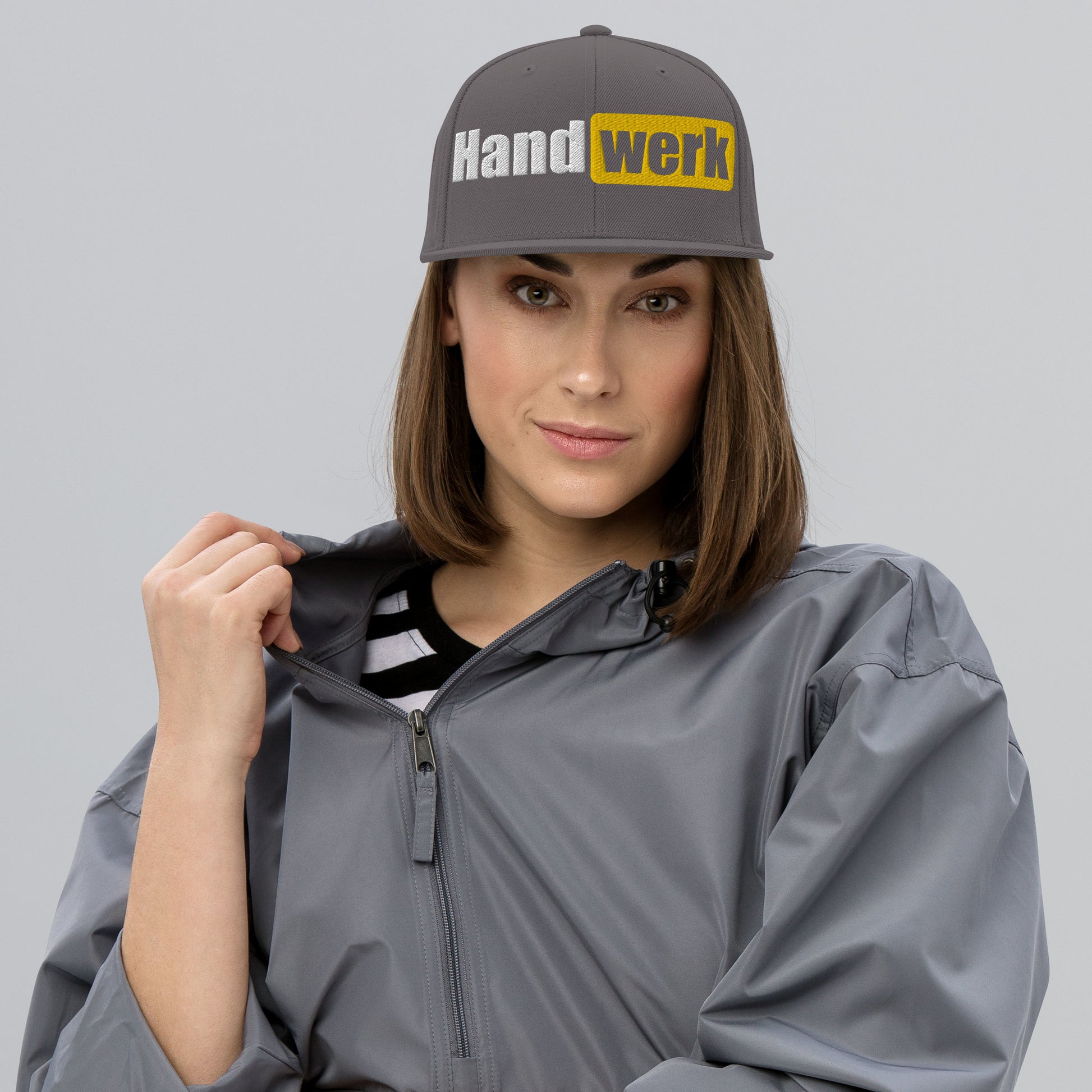 Snapback-Cap "Handwerk" bestickt Dunkelgrau