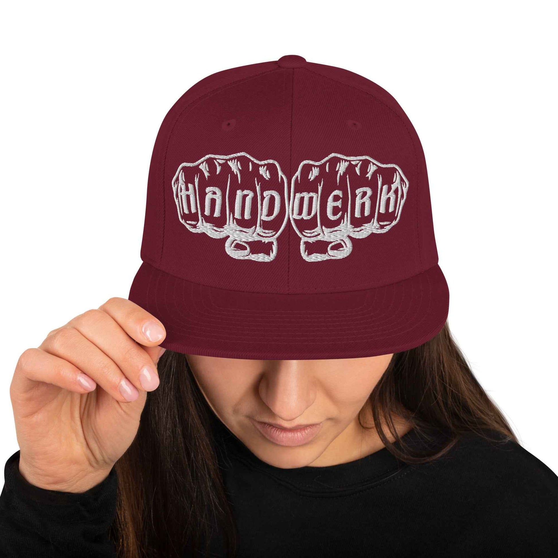 Snapback-Cap "Handwerk" bestickt Kastanienbraun