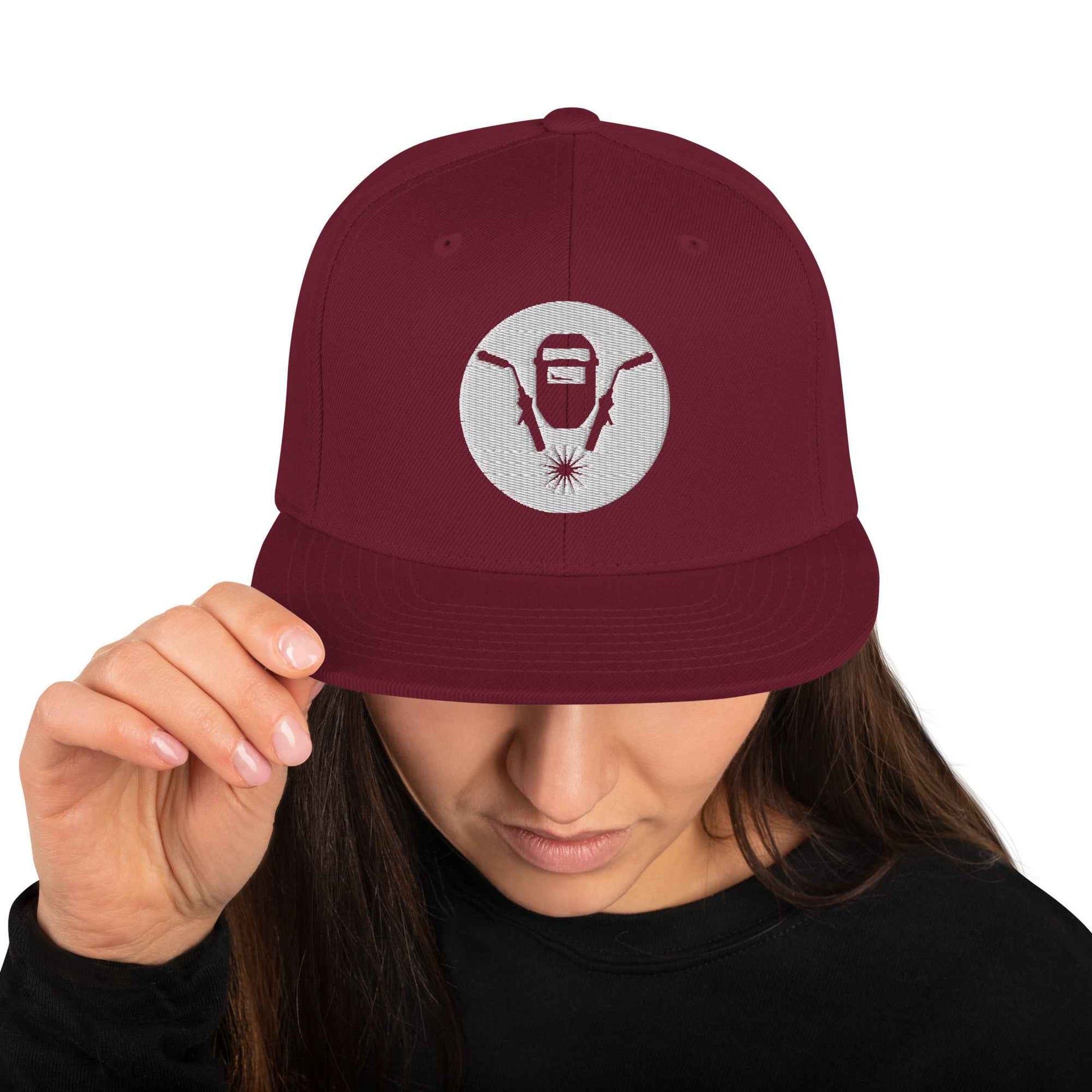 Snapback-Cap "Schweisser" bestickt Kastanienbraun