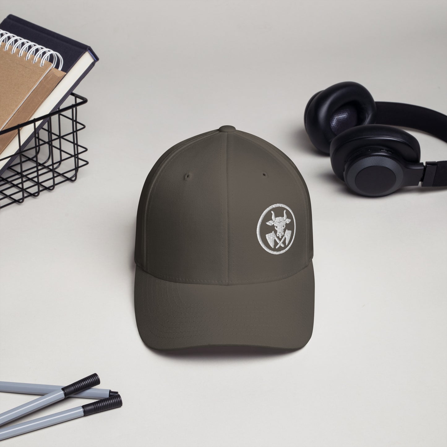 Cord-Cap "Metzger" (bestickt) Dunkelgrau