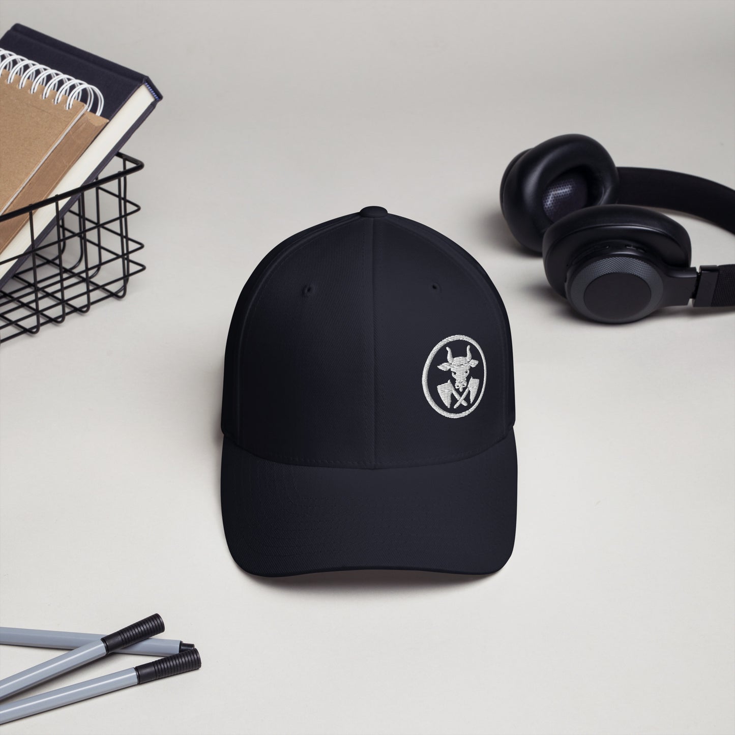 Cord-Cap "Metzger" (bestickt) Dunkles Navy