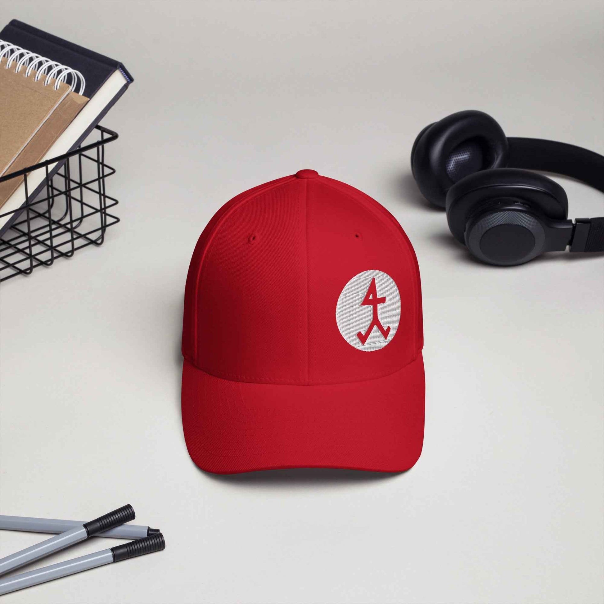 Cord-Cap "Steinmetz" (bestickt) Rot