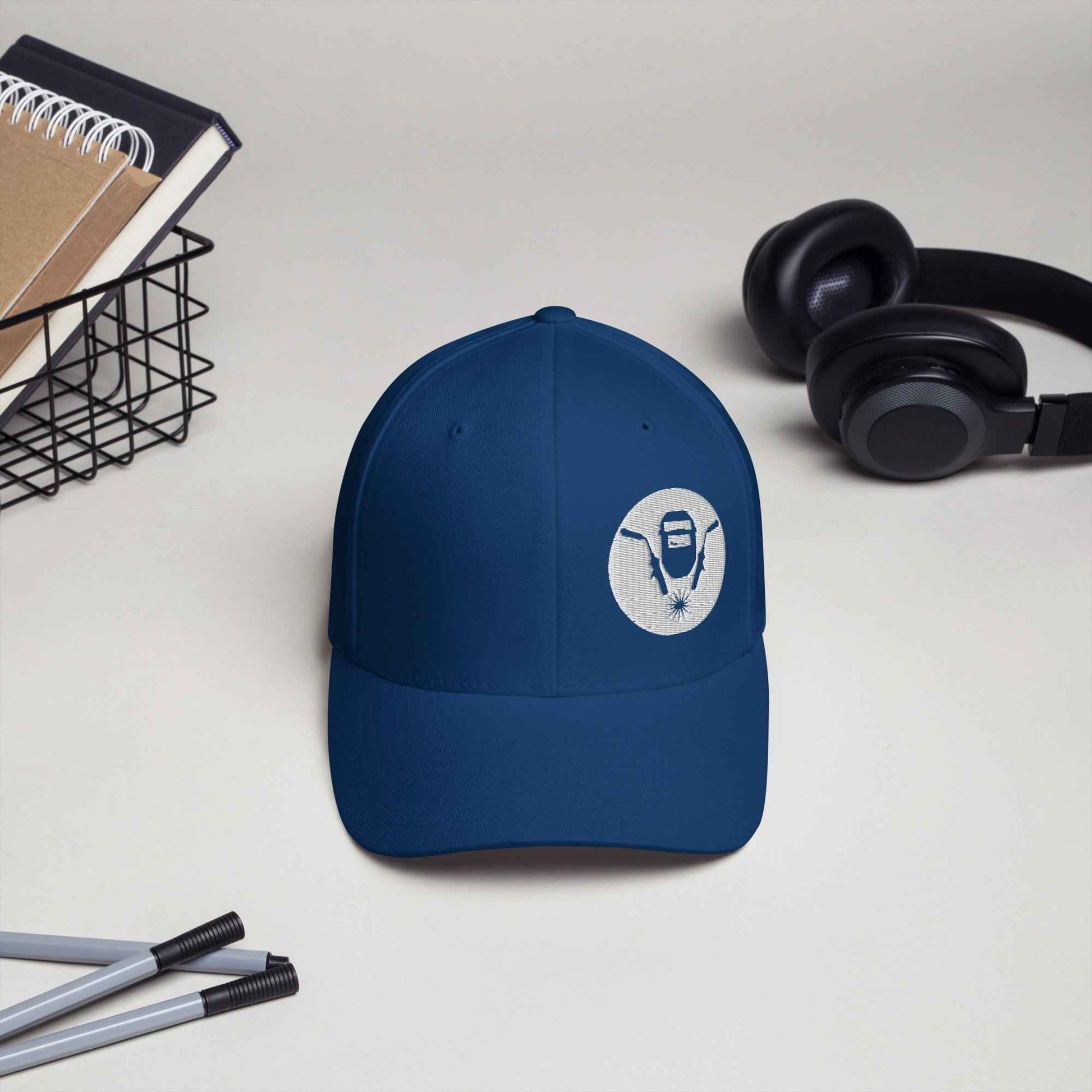 Cord-Cap "Schweisser" (bestickt) Königsblau