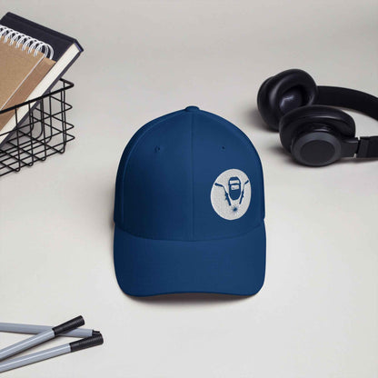 Cord-Cap "Schweisser" (bestickt) Königsblau