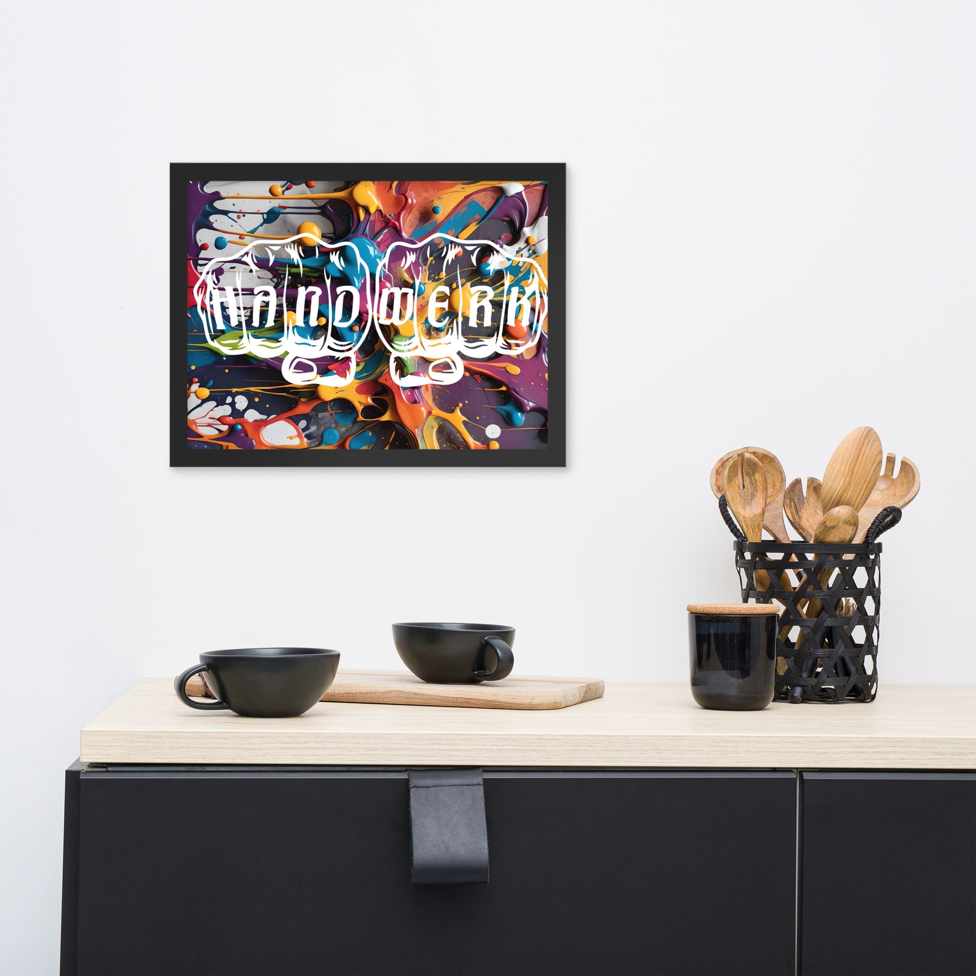 Gerahmtes Poster "Handwerk-Splash" Matt - HW-Shirts