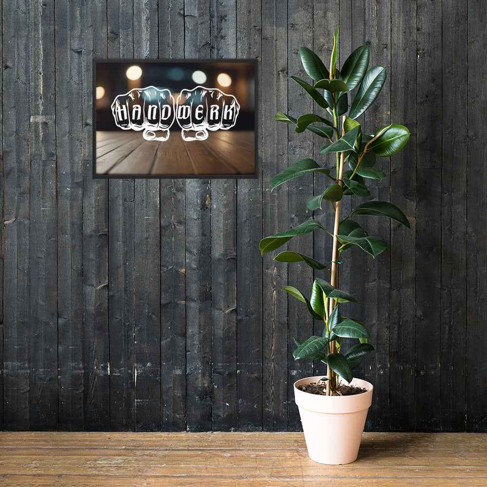 Gerahmtes Poster "Handwerk-Holzboden" Matt Schwarz 50×70 cm