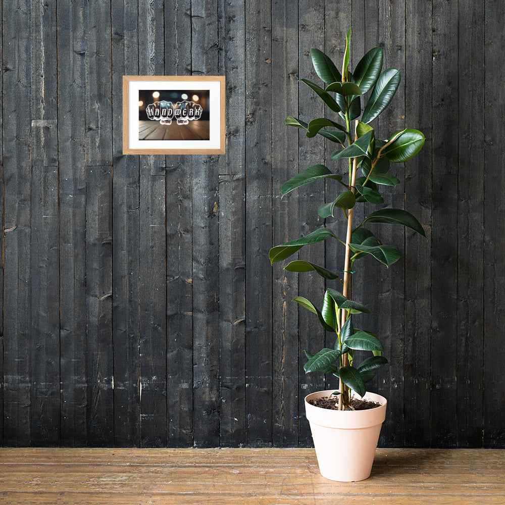 Gerahmtes Poster "Handwerk-Holzboden" Matt Oak 21×30 cm