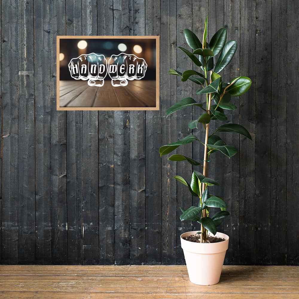 Gerahmtes Poster "Handwerk-Holzboden" Matt Oak 50×70 cm