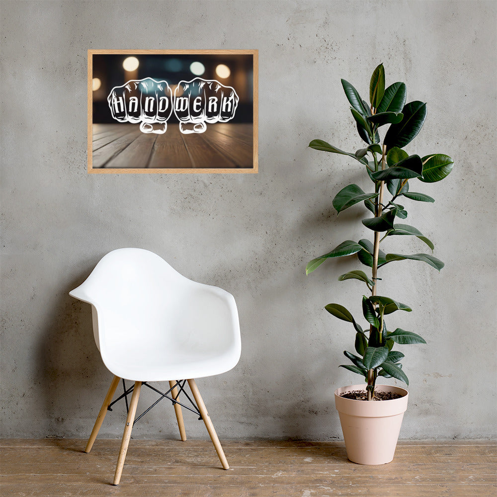 Gerahmtes Poster "Handwerk-Holzboden" Matt - HW-Shirts
