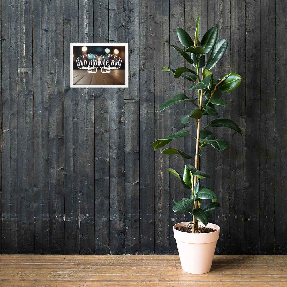 Gerahmtes Poster "Handwerk-Holzboden" Matt Weiß 30×40 cm