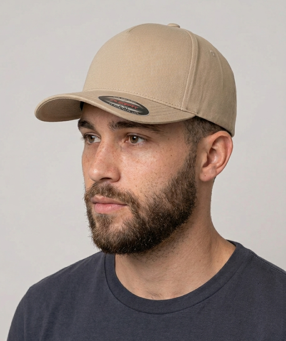 Classic Flexfit Cap mit deinem Logo/Design Khaki Flexfit Cap {{ color }}