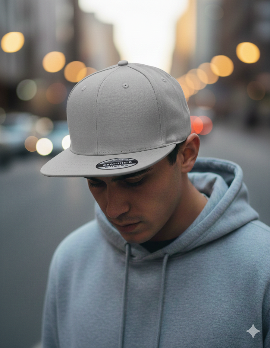 Snap-Back Cap mit Zunftzeichen (schwarzer Druck) hellgrau