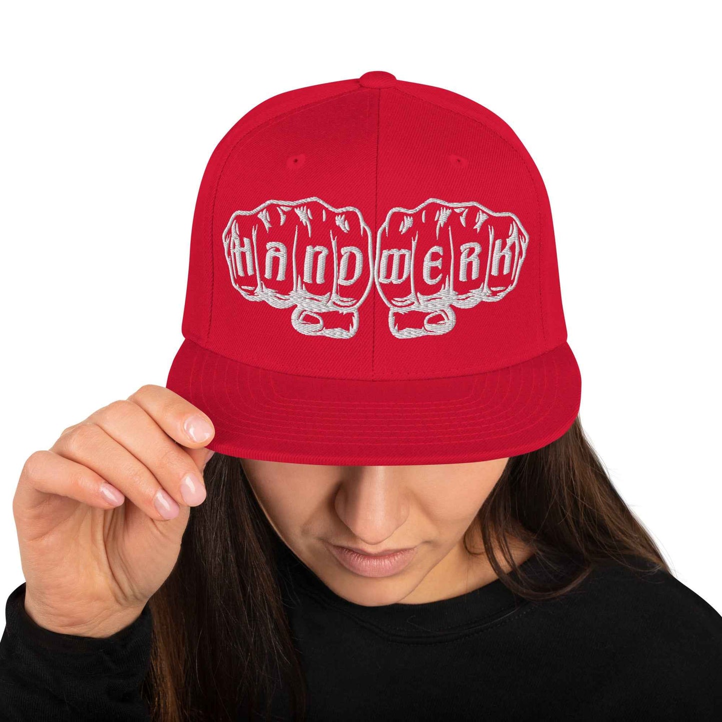 Snapback-Cap "Handwerk" bestickt Rot {{ color }}