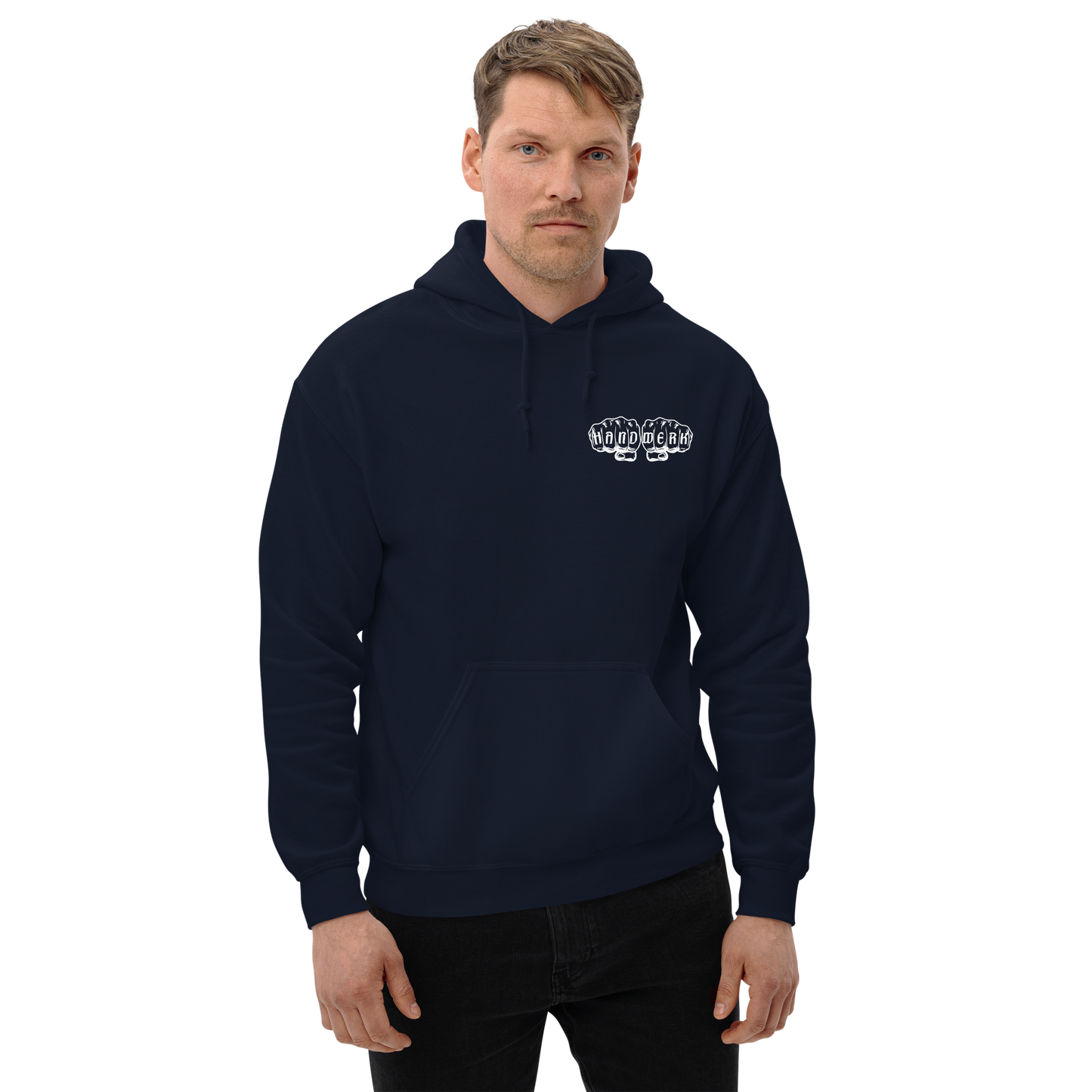 Unisex Hoodie "Ehrbare Handwerk" Navy {{ color }}